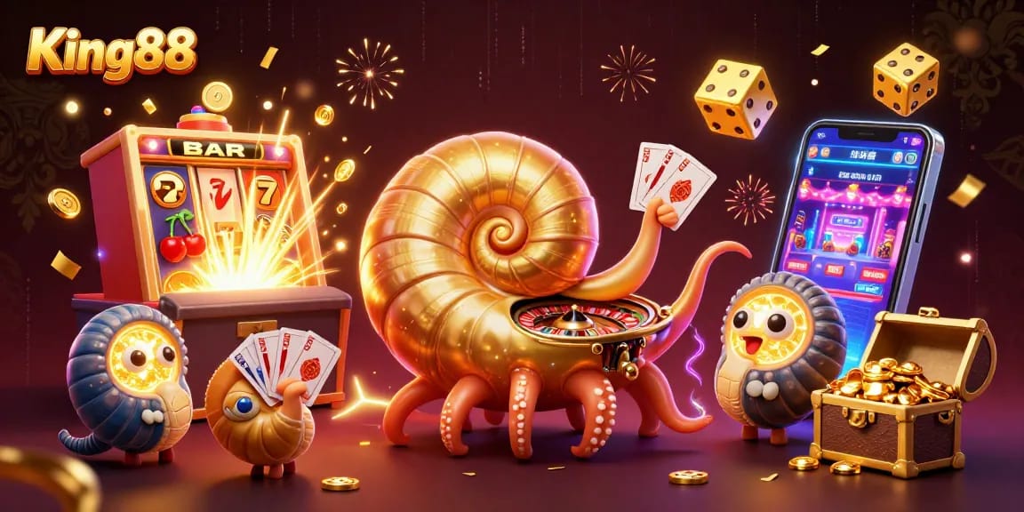 Experience the excitement of King88 with vibrant 3D casino elements and dazzling jackpot rewards.