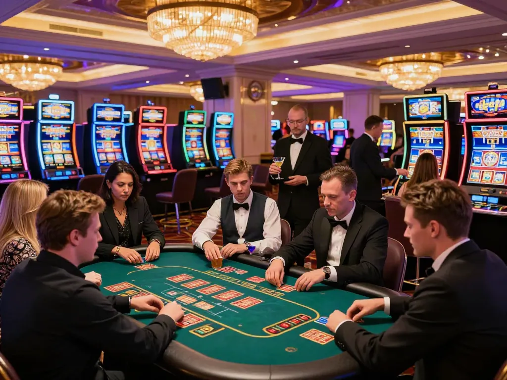 Exciting non gamstop casino UK scene with diverse players enjoying games in a vibrant atmosphere.