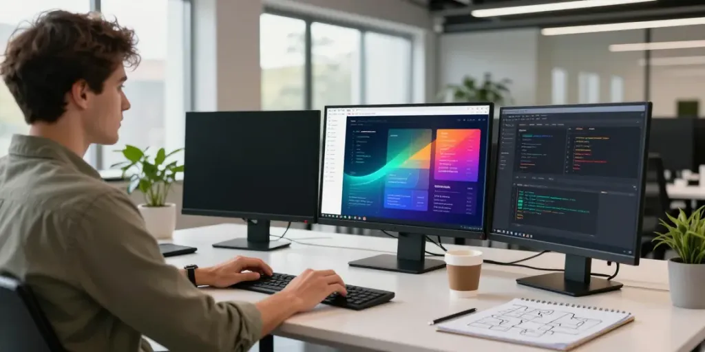 Developer exploring instant indexing tools in a modern tech workspace.