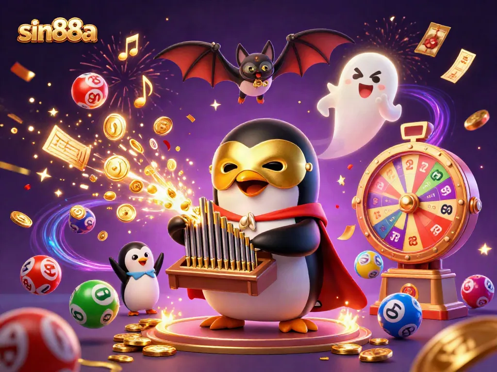 sin88a offers excitement with a vibrant casino scene featuring a gambling-themed 3D illustration.