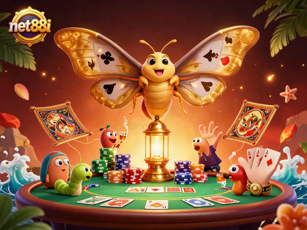 Experience immersive gambling excitement in a net88i casino atmosphere with vibrant elements.