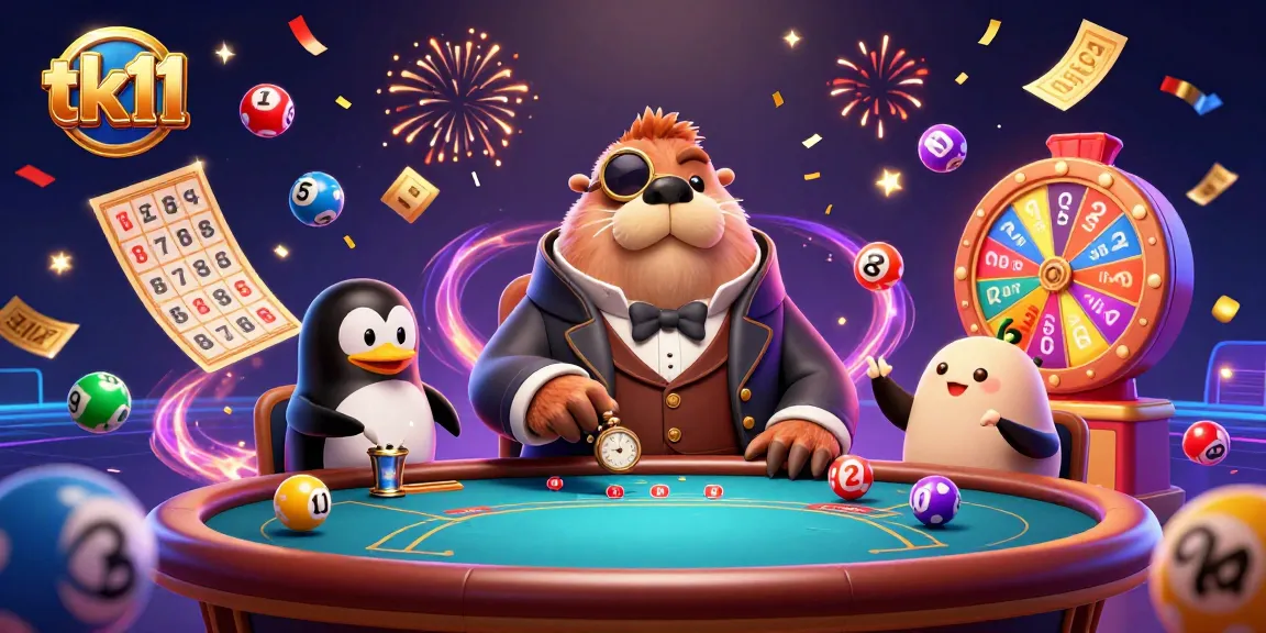 Engage in exciting gambling actions at TK11 with colorful lottery balls and unique characters.