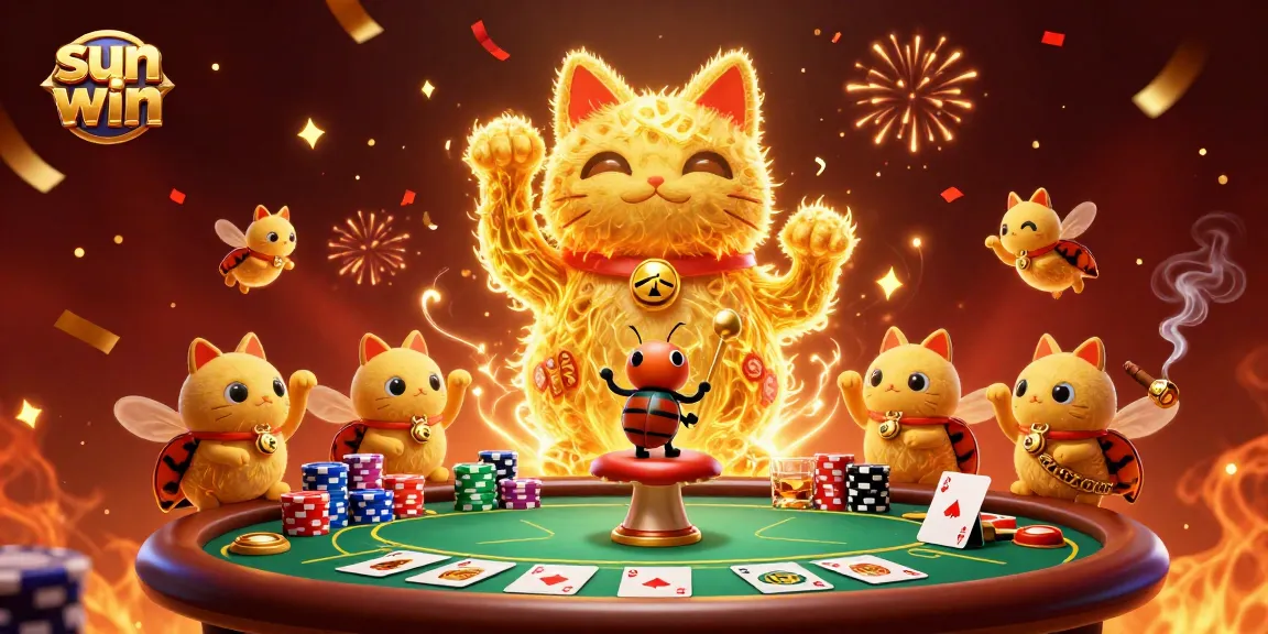 Experience the thrill of sun win with dynamic casino symbols and vibrant characters.