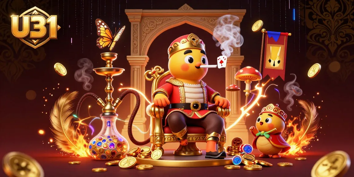 U31 players immerse in thrilling poker action as a colorful caterpillar master entertains with dynamic casino visuals.