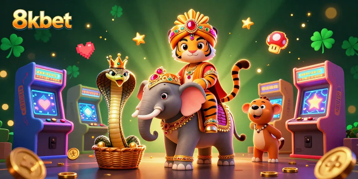 Experience the excitement of 8xbet with dazzling casino elements and vibrant game characters in a stunning 3D illustration.